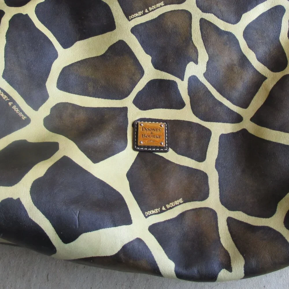 Vintage Dooney and Bourke Y2K leather giraffe print hobo - Picture 9 of 12